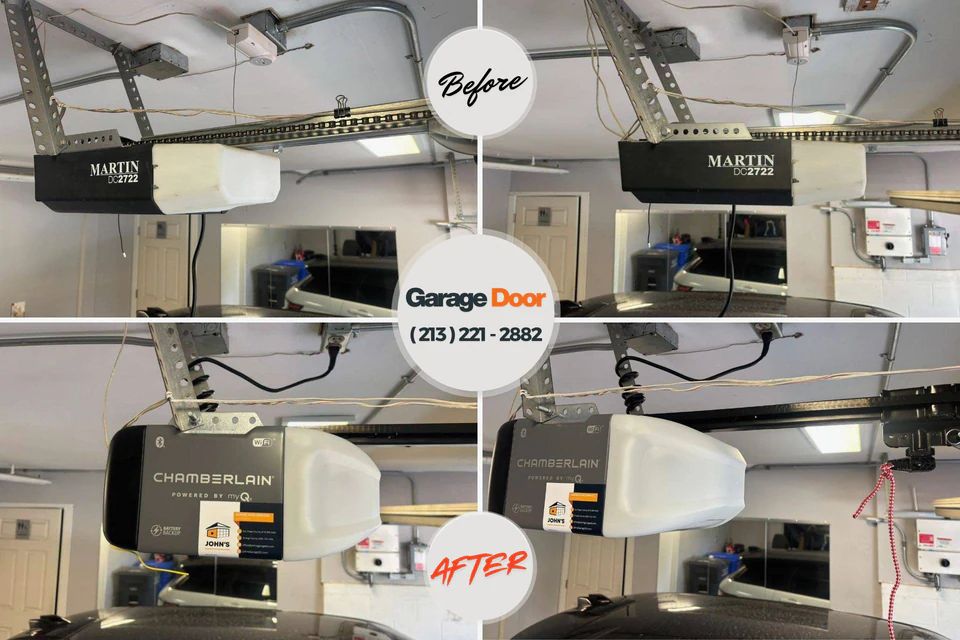 Before and after: garage door repair Smith Center, KS